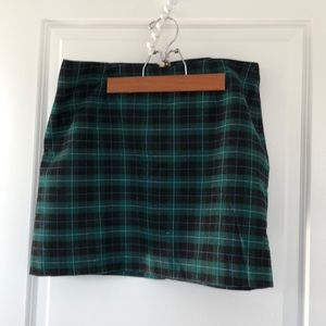 Flannel plaid skirt